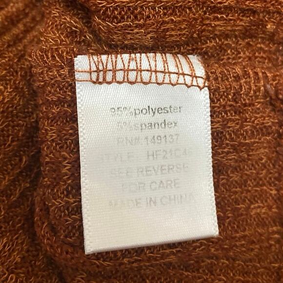 Hyfve Rust Brown Turtleneck Long Balloon Sleeve Knit Cropped Sweater Top Size S - Picture 4 of 4